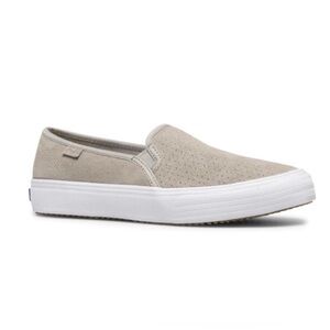 Keds Double Decker Houndstooth Slip On Comfy Sneaker Gray Suede Women Size 7.5